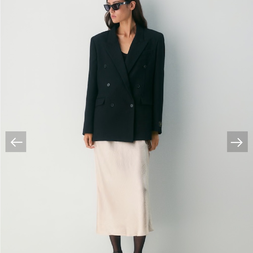 Babaton Cream Maxi Skirt with Subtle Sheen